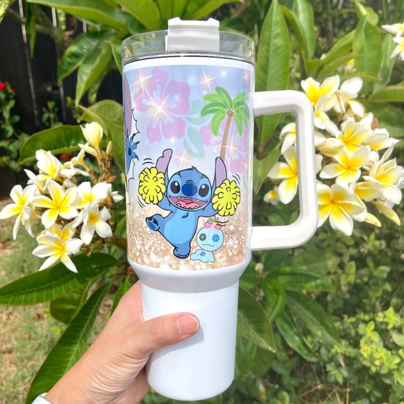 Disney Lilo & Stitch 40 oz Tumbler/Water bottle/Mug with hand carry hand… - Picture 7 of 7